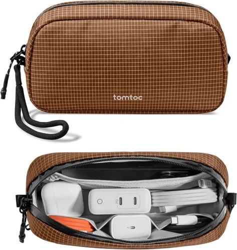 Vista 25 de tomtoc Estuche Organizador Electrónico de Viaje, Bolsa Táctica Resistente al Agua de Doble Compartimento para Organización de Cables, Almacenamiento