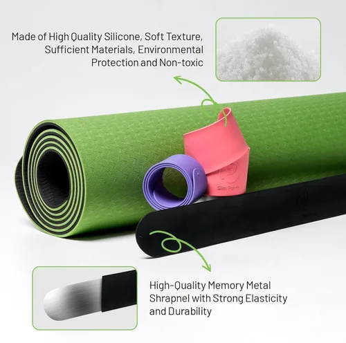 Vista 4 de Slim Panda Yoga Mat Strap Slap Band, One Snap Keeps Mats Tightly Rolled, Heavy-Duty Clasp Fits Most Size Mats(24" L X 2" W)
