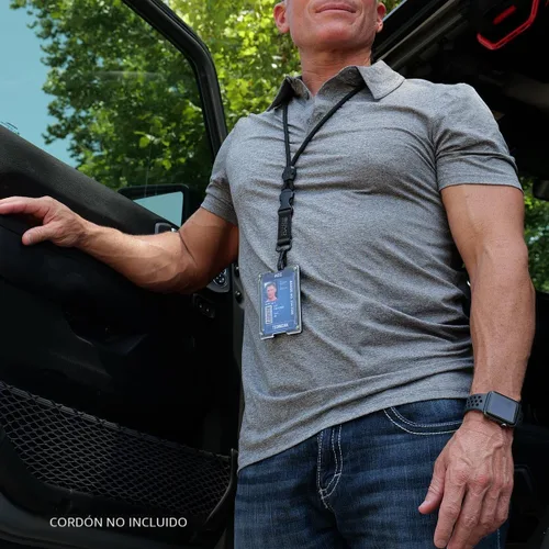 Vista 5 de GOVO T4 Portatarjetas/Cartera - Soporte duradero de policarbonato para tarjetas de identificación con 4 ranuras para tarjetas