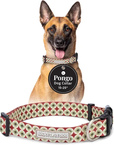 Vista 30 de Lucky Love Dog - Collar de perro ajustable con hebilla de fácil clic para pequeños a grandes, duradero y cómodo para perros machos y hembras, collar