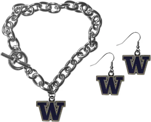 Vista 40 de Siskiyou Sports NCAA unisex-adult Chain Bracelet and Dangle Earring Set