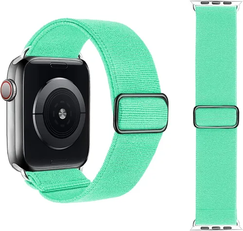 Vista 30 de Correa elástica Solo Loop Compatible con Apple Watch Band de 1.49, 1.57, 1.61, 1.65, 1.73, 1.77, 1.7, 1.97 pulgadas, Boho Bands para iWatch Series