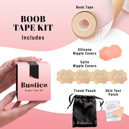 Vista 2 de Kit de cinta adhesiva para senos (12 piezas), fácil de usar (ajuste universal), 1 paquete de cinta para levantamiento de senos, cinta Bob para senos