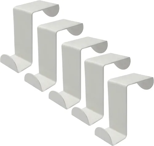Vista 8 de 5 ganchos para colgar sobre la puerta, ganchos para colgar en forma de Z, doble cabeza que se adapta a anchos de puerta de 2 y 1 pulgada, gancho