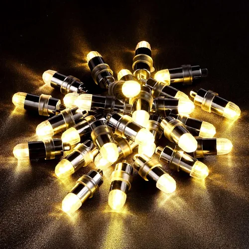 Vista 2 de 30 luces LED de fiesta con pilas, iluminación de temporada para globos, linternas de papel, impermeables, color blanco cálido