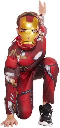 Vista 3 de AEUFIDM Disfraz muscular de Halloween para niño, disfraz de superhéroe para cosplay, incluye máscara
