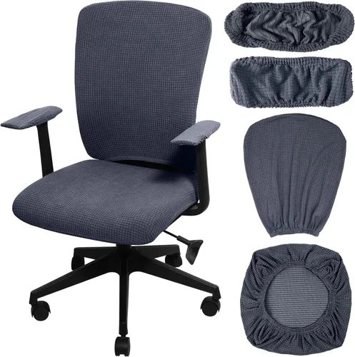 Vista 15 de Tallew Juego de 4 fundas protectoras universales para sillas de oficina, fundas de asiento elásticas para sillas de oficina, fundas