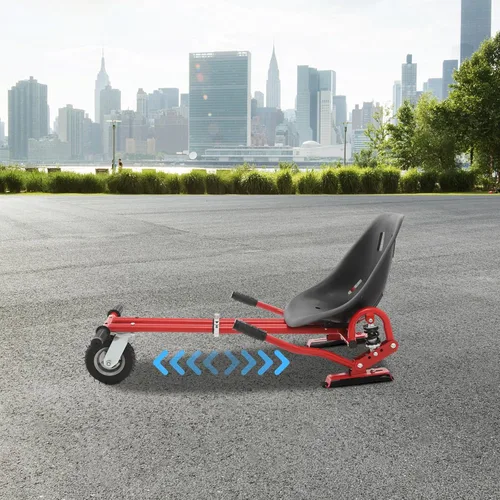 Vista 7 de Accesorio de asiento Hoverboard, Go Kart con doble poste de absorción de impactos traseros, longitud de marco ajustable y accesorio de control
