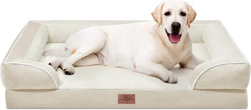 Vista 90 de Comfort Expression Cama ortopédica para perros extra grandes de 45 x 35 pulgadas, cama para mascotas XL de espuma tipo caja de huevos impermeable