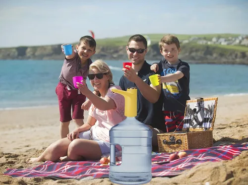 Vista 4 de Bomba de agua para botella de 5 galones Dispensador de agua portátil con carga USB (Amarillo)