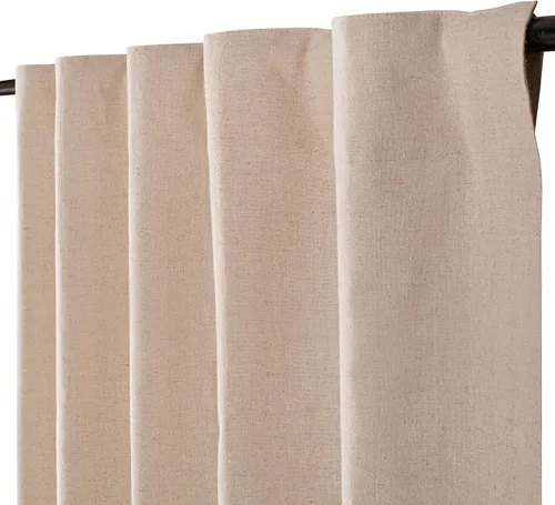 Vista 8 de Juego de 2 cortinas de lino con pestaña superior, cortinas de algodón de granja de 50 x 84 pulgadas, cortinas de lino de lino de 2 paneles, paneles