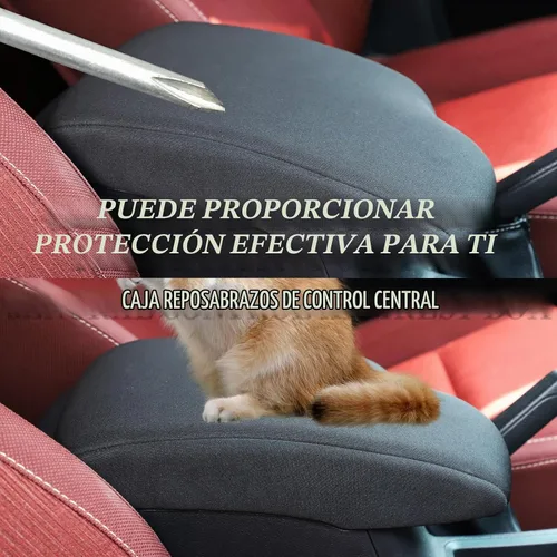 Vista 5 de Funda de consola central de alta calidad compatible con Toyota Hilux 2015 2016 2017 2018 2019 2020 2021 Protector de cojín para reposabrazos de coche