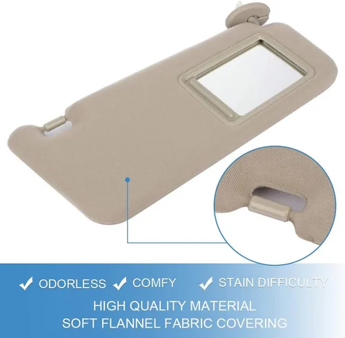 Vista 6 de ECCPP 74310-0T022-A1 Visera solar del lado derecho del pasajero con espejo para Toyota Venza 2009, 2010, 2011, 2012, 2013, 2014, 2015, 2016