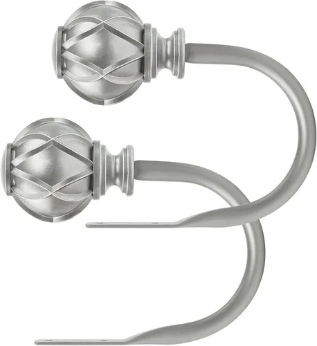 Vista 10 de KAMANINA - Soportes decorativos para cortinas con ganchos de amarre con tornillos de montaje en pared, remates de textura de red para cortinas