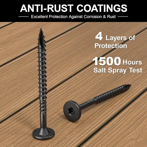 Vista 5 de FMhotu Tornillos para madera de alta resistencia #14, tornillos de cubierta con accionamiento de estrella, tornillos de madera resistentes a