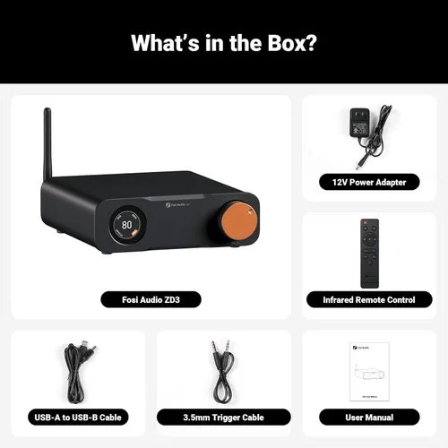 Vista 6 de Fosi Audio ZD3 Preamplificador DAC de escritorio, convertidor de audio digital a analógico totalmente equilibrado con ES9039Q2M para amplificador