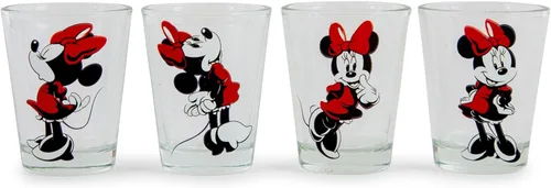 Silver Buffalo Disney Minnie Mouse Poses - Paquete de 4 mini gafas, 1.5 onzas