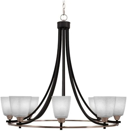 Vista 18 de Toltec Lighting 3408-BN-300 Paramount - Lámpara de araña de 8 luces elevadas, 31 pulgadas de alto y 31.25 pulgadas de ancho, color acabado: níquel