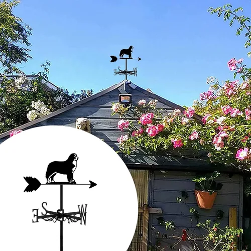 Vista 2 de Veleta con forma de animales con montaje en el techo, dirección del viento, decoración creativa para el hogar, regalo para exteriores, granja