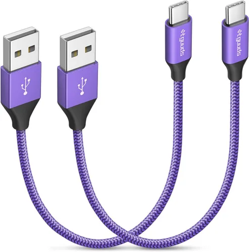 Vista 19 de Etguuds - Cable corto de USB-A a C de 6 pulgadas, 2 unidades, carga rápida, para Samsung Galaxy S22, S21, S20 FE Ultra 5G, S10, S9, Note 20, 10 y 9