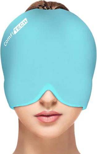 Vista 11 de ComfiTECH Paquete de Hielo para Cabeza, Envoltura de Sombrero de Gel de Enfriamiento, Grande, Negro