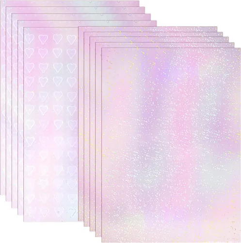 Vista 9 de Bylion 2 tipos de laminación de superposición holográfica transparente de vinilo A4 autoadhesivo, impermeable, adhesivo de lámina de vinilo, 20