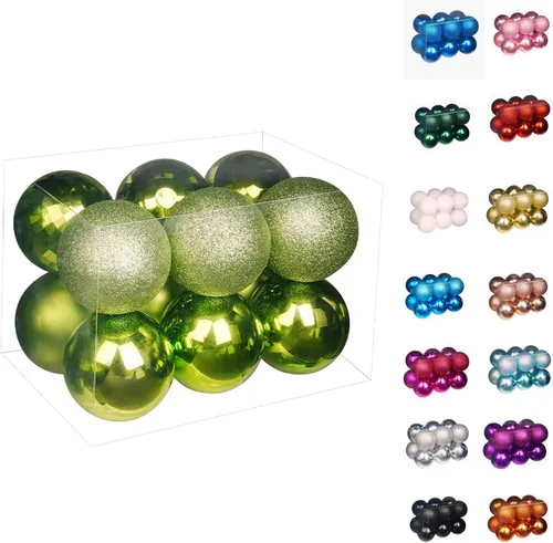 Vista 13 de Emopeak 24 bolas decorativas para árbol de Navidad, 4 estilos inastillables, decoración de árbol de Navidad, esferas colgantes para decoración