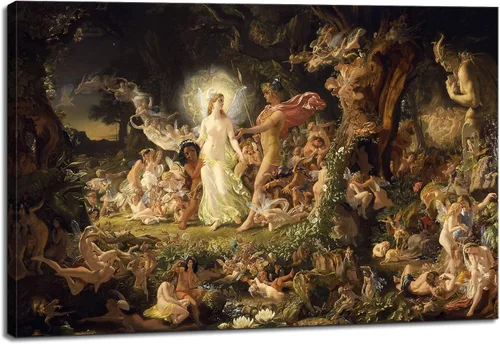 Vista 10 de Lienzo impreso para pared, un cuento de hadas por Arthur Wardle, 18 x 12 pulgadas