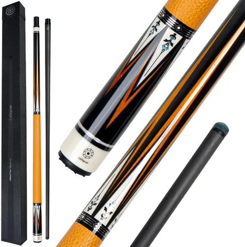 Collapsar Taco de billar de fibra de carbono con punta de 0.472 in con tecnología de baja desviación, eje de carbono completo de 58 pulgadas, Taco