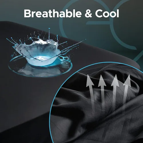 Vista 8 de Super King Sábana bajera impermeable, bolsillo profundo de 14 pulgadas, protector de colchón 100% negro, segura con aceite, a base de agua