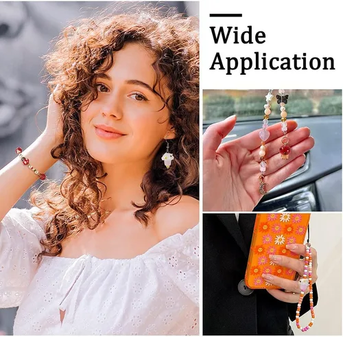 Vista 4 de 18 cuentas de champiñón para collares, decoración central de hongos de cristal perforados para aretes, pulseras, llaveros y manualidades, Shell