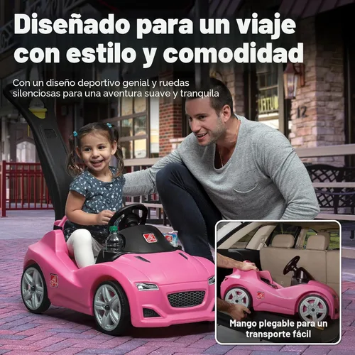 Vista 2 de Step2 Whisper Ride Cruiser - Coche de empuje para niños, juguete para montar, sustituto de cochecito, incluye cinturón de seguridad y bocina, hecho