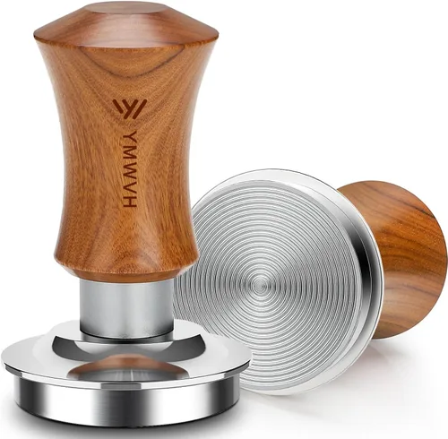 Vista 14 de Tamper de espresso de 51 mm, tamper de café barista premium con muelles de repuesto de 20 lb/30 lb y base ondulada 100% de acero inoxidable, presión