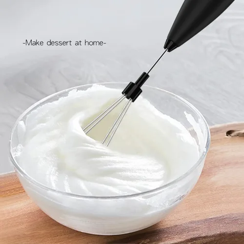 Vista 3 de Espumador de leche de doble batidor Batidora eléctrica de mano, batidor de huevos, máquina de espuma para café, café con leche y capuchino, batidor