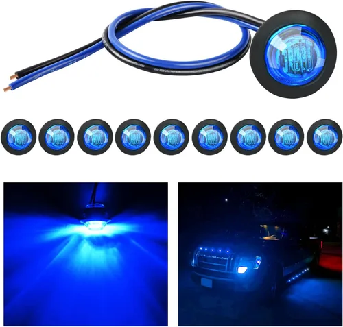 Vista 16 de Nilight 10 PCS 3/4 Inch Round LED Clearance Light Front Rear Side Indicator Bullet Marker Lamp for Truck RV Car Bus Trailer Van Caravan Boat