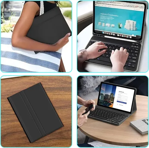 Vista 7 de Funda de teclado para Samsung Galaxy Tab S10 Lite / S10 FE / S9 FE / S9 10.9-11 pulgadas - Ratón y teclado desmontable, funda protectora delgada