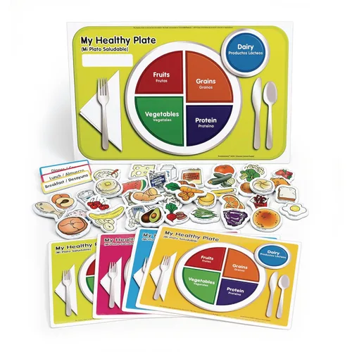 Excellerations My Healthy Plate Magnet Nutrition and Food Activity Set for Kids Pack of 4