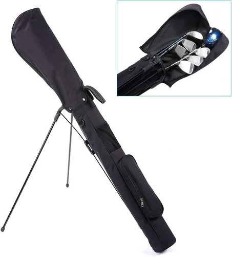 Vista 5 de LONGCHAO Sunday - Bolsa de golf ligera con soporte y correa, bolsa de golf de 2 vías para conductor, regalos de golf para hombres