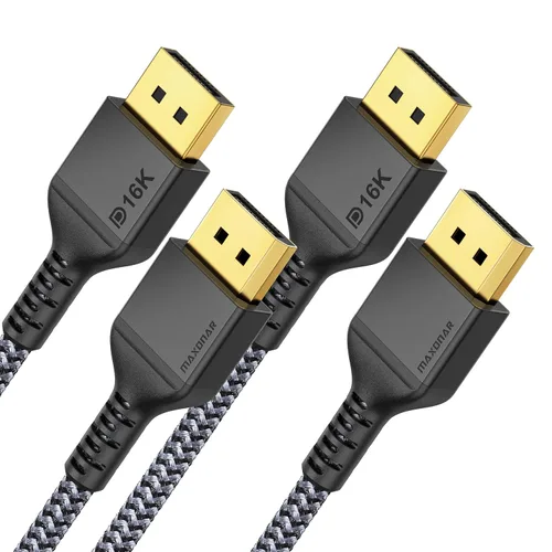 Vista 9 de Maxonar Cable DisplayPort 2.1 Certificado VESA, Cable DisplayPort 16K 2.1 Soporta 80Gbps, 16K@60Hz, 10K@60Hz, 8K@60Hz, 4K@165Hz, HDR, HDCP 2.2, 3D