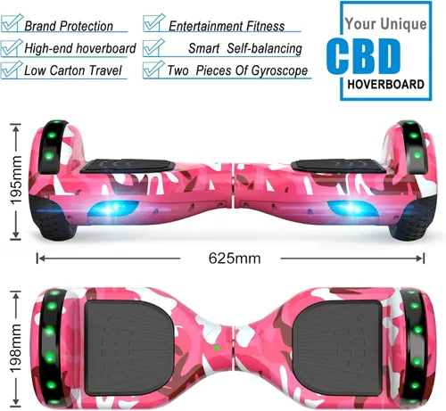 Vista 18 de CBD Scooter with Corlorful LED Lights,6.5" Wheels, Dual 300W Motor Scooter for Kids Girls Boys Adults, All Ages