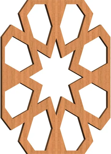 Vista 21 de 23 3/8"W x 23 3/8"H x 1/4"T Large Jackson Decorative Fretwork Wood Wall Panels, Cherry
