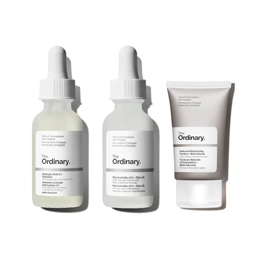The Ordinary Colección de acné – Set de cuidado de la piel para piel grasa y propensa al acné – Solución de ácido salicílico al 2%, niacinamida 10%
