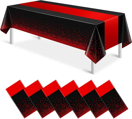 Vista 19 de 3 piezas de mantel y camino de mesa blanco y dorado para decoración de fiesta, mantel de plástico blanco con estampado dorado, camino de mesa Oro