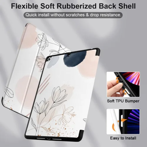 Vista 9 de DONGKE Funda compatible con iPad de 10.2 pulgadas 2021 2020 2019 iPad de 9ª/8ª/7ª generación con soporte para lápices, funda protectora delgada