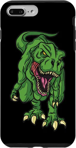 Vista 12 de iPhone 16 Green Dinosaur Illustration For Kids Cartoon Dino Case