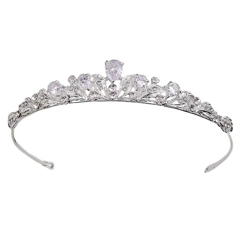 HONGMEI Tiaras y coronas plateadas para mujeres y niñas, diadema de boda con diamantes de imitación, accesorios para el cabello para bodas, bailes,