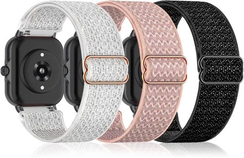 Vista 11 de Bolesi Paquete de 3 correas elásticas de nylon compatibles con Amazfit Bip 5/Bip 6/Balance 2/Balance/GTR 4/3 Pro/3/2/2e/47mm, correas de repuesto