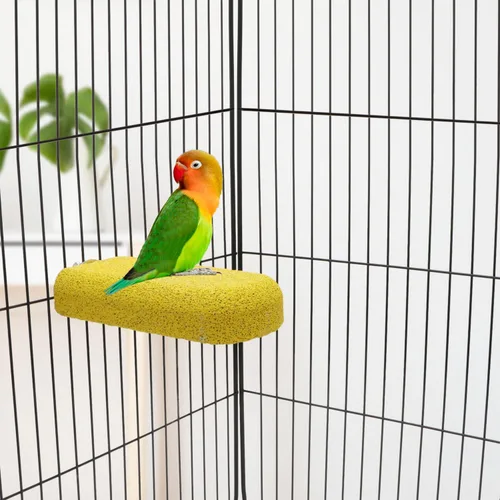 Vista 2 de Pájaro Calcio Dientes Masticar Juguete Hámster Piedra de moler para loro Periquito Cacatúa Conejo Chinchilla Ardilla Jaula Perca Soporte