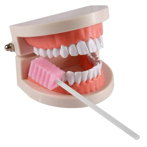 's Hisopos desechables para el cuidado bucal, hisopos de esponja estéril, envueltos individualmente (250 unidades, rosa)