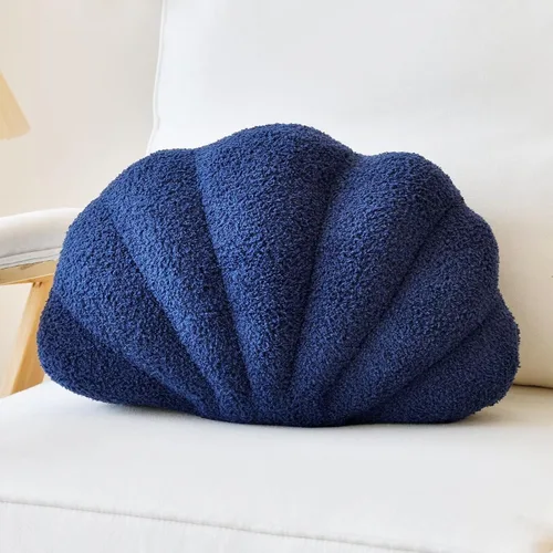 Vista 22 de Almohadas de Concha Beige, Almohadas de Forma de Concha, Almohada Decorativa de 13 Pulgadas de Felpa Suave para Decoración del Hogar, Almohada